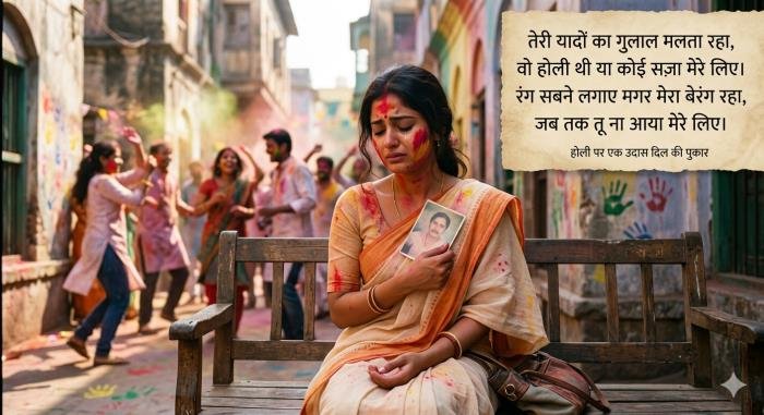 holi sad shayari