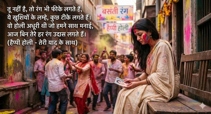 holi sad shayari