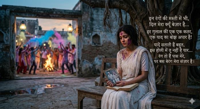 holi sad shayari