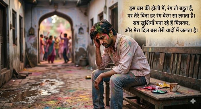 holi sad shayari