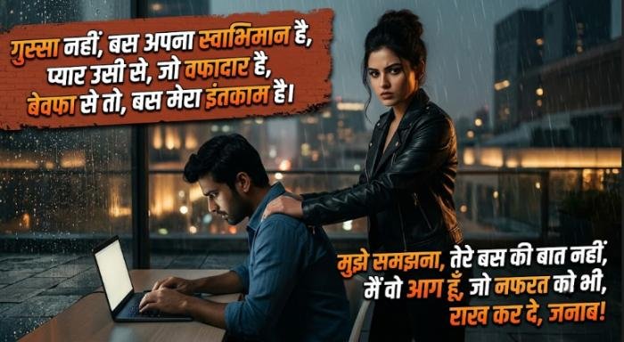 gussa female attitude shayari