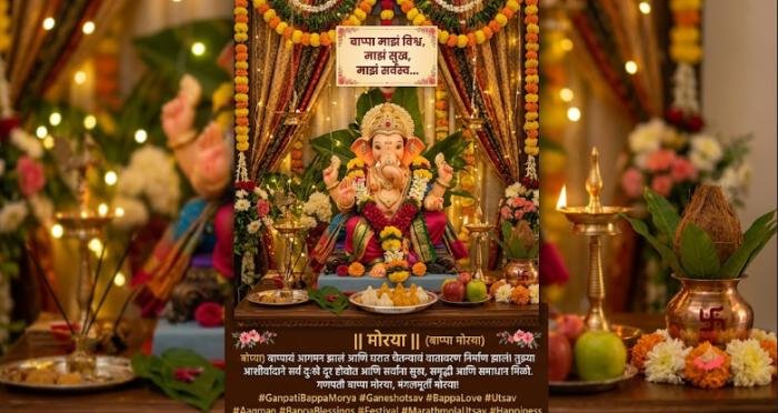 bappa caption in marathi