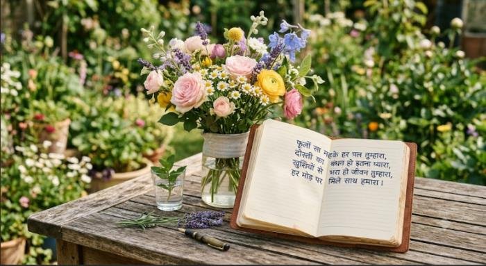flower shayari in english