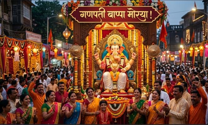 ganpati bappa caption in marathi