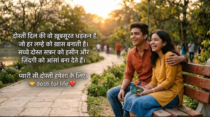 dosti shayari 2 line english
